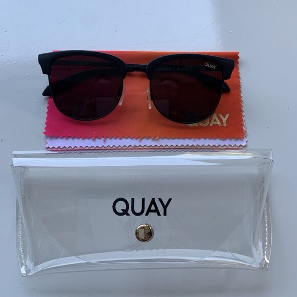 QUAY Unisex Evasive 49mm Square Polarized Sunglasses Sold Out - Picture 1 of 8